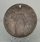 1832 B Cuzco Peru 8 Reales Silver Coin  903 Fine Lima Republic Historic Holed