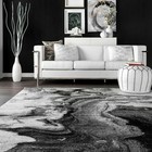 Nuloom Contemporary Modern Abstract Marble Area Rug In Grey  Off White