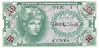 Usa   Mpc  10  Cents  1964  Series  641  Plate   4  Uncirculated Banknote Mtop