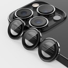For Iphone 13 14 15  16 Pro Max Metal Ring  Camera Lens Protector Tempered Glass