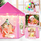 Princess Tent Girls Large Playhouse Kids Castle Play Tent With Star Lights To   