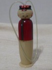 Antique Japan Novelty Figural Celluloid Kokeshi Doll Tool Manicure Travel Case