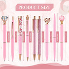 9 Pcs Ballpoint Pens Set Metal Crystal Diamond Glitter Pens For Journaling Black