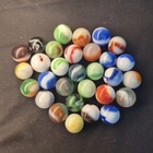 Lot 30 Vintage Marbles Glass Akro Vitro Peltier Marble King Swirl Patch Vg Usa