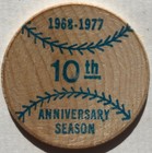 Newark Co-pilots 10th Anniversary Wooden Nickel 1968-1977  Seattle Pilots Milb