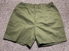 Vintage Boy Scout Shorts Mens 40 Olive Green Cargo Uniform Canvas Stretch Waist