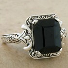 Black Agate Classic Antique Style 925 Solid Sterling Silver Filigree Ring   171x