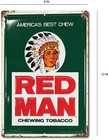Rust Look Red Man Chewing Tobacco Advertising Farmhouse  Decor Country Bar Wall