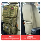Universal Car Tactical Seat Back Cover Organizer Storage Bag With 5 Molle Pouch