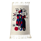 Joan Miro Tapestry Wool Mid Century Modern Rug Wall Hanging People   Dog In Sun