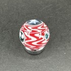 Contemporary Handmade Art Glass Marble  77  Patriotic Red White Blue Star Swirl