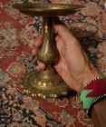 Vtg Filigree Ornate Brass Candlestick Holder Candle Holder Asian