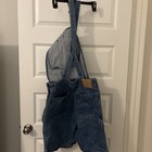 Vtg Mens Denim Bib Overall Shorts Loose Fit One Shoulder 100  Cotton Sz 34 90s