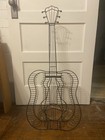 Vintage Metal Guitar-shaped Cd Rack Or Decorative Display