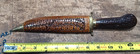 Vintage India Fixed Blade Knife Dagger Ornate Carved Wooden Handle   Sheath
