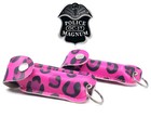 2 Police Magnum Pepper Spray  50oz Pink Doodle Keychain Holster Safety Defense