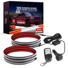 2x 70  Running Board Lights Strips  Red White Led Emergency Strobe Light Strip