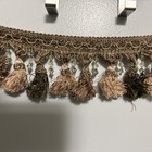 Crystal Beaded Tassel Fringe Trim 4  New Brown Beige Taupe Decorator 2 Yards