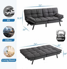 Convertible Memory Foam Futon Sofa Bed  Adjustable Backrest Armrest Folding Couc