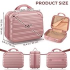  14in Hard Shell Makeup Travel Case  Portable Cosmetic Train Case Rose Gold