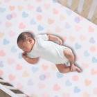 Bedtime Originals Rainbow Hearts White peach purple Baby Fitted Crib Sheet