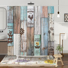 Farmhouse Rustic Shower Curtain Set Vintage Country Shower Curtains For Bathroom