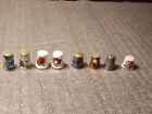 Vintage Lot Of 8 Variety   Various Collectible Thimbles  O1 30