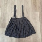 Grey And Black Hot Topic Plaid Skirt With Suspenders Size Small Vintage