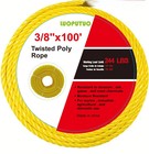 3 8 100ft Yellow Twisted Poly Floatable Rope-corrosion Resistant Uv Resistant