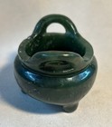 Antique Vintage Chinese Hand Carved Green Jade Censer  Incense Burner