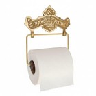 Vintage Brass Toilet Paper Holder Wooden Roller Victorian Style Wall Mount Decor
