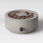 Threshold Stone Outdoor Tabletop Propane Fire Pit Lava Rock For Umbrella Hole