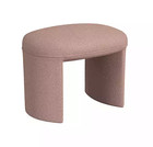 Boucle Oval Upholstered Ottoman - Full Color