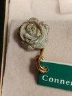 Irish Connemara Marble Stud Earrings Carved Rose Design Made In Ireland 
