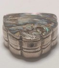 Vintage Mexico Sterling Silver   Abalone Pill trinket Box
