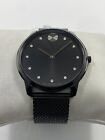 Movado Bold Thin Crystal Black Dial Ip Stainless Steel Men s Mesh Watch 3600904