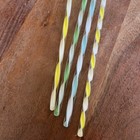 Lot Of 4 Vintage Swirl Glass Swizzle Sticks Appetizer Picks Gorgeous 8    Long