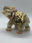 Marble Elephant  Trunk Up Statue Hand Painted Art Home Decor Sculpture 3    Lucky