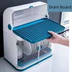 Organizer Storage Cup Holder Kitchen 2-tier Dish Drying Rack With Lid Cover Set