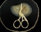  Stork Craft Scissor 94mm   3 5  Gold Embroidery Crane Bird Sewing Sharp Point