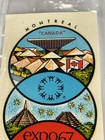 1967 Worlds Fair Montreal Expo 67 Canada United States Vintage Sticker 4 5x2 