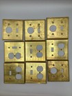 Lot Of 9 Vintage Brass Wall Electrical Outlet   Light Switch Covers Assorted