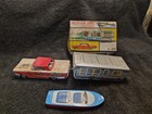 Vintage Japan Tin Litho Friction Car Camping Trailer Trio Vacation Toy Set Boat