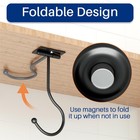 Under Cabinet Banana Hook Foldable - Fold Up With Magnets When 1 Pack  Black 