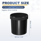 Wide Mouth Lab Reagent Bottles 250ml  8oz   6 Pcs Sample Bottles  Black