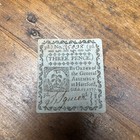 1777 Hartford  Connecticut Three  3  Pence Colonial Note Antique Currency 3d