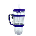 Tervis Tumbler 24oz Clear W Flexible Straw And Purple Handle W No Spill Lid New