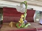 Disney Tinker Bell Pixie Flower Table Lamp With Cord  Green Base Wings Detached