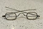 Antique 19th C Brass Spectacles Eyeglasses Saddle Bridge Loop End Temples