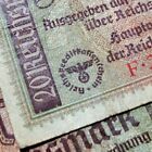 20 Reichsmark Wwii-era Genuine Third Reich 1939-1945 Nazi Germany Banknote